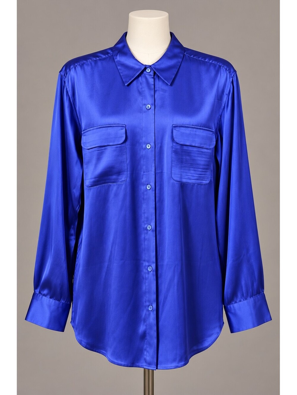 Equipment Women’s XL Royal Blue Silk Button-Down Blouse silk